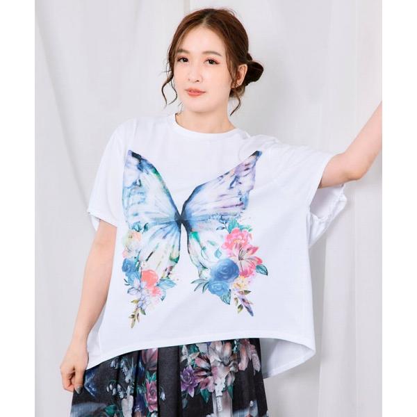 トップス is ScoLar イズ スカラー 562262 彩調 花蝶柄シルケットタッチプルオーバー...