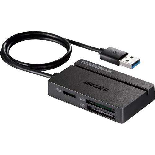 メモリーカードリーダライタ ＢＵＦＦＡＬＯ ＵＳＢ３．０　マルチカードリーダー　ブラック BSCR1...