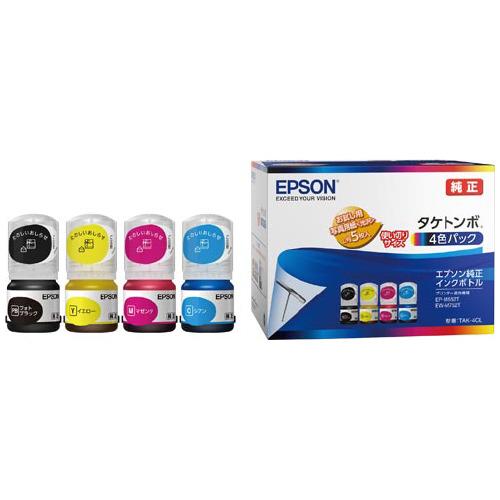 インクカートリッジ エプソン インクボトルＴＡＫ　４ＣＬ（４色パック） TAK-4CL