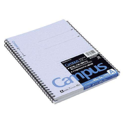 ノート コクヨ キャンパスツインリングノート３冊パック　セミＢ５（６号）罫幅７ｍｍ４０枚ｘ３冊青 ス...