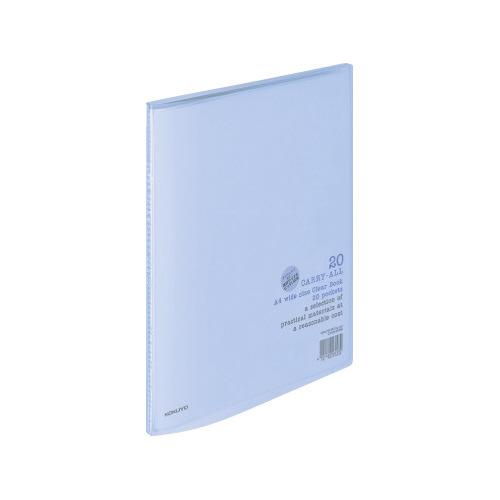 コクヨ クリヤーブック　キャリーオール　固定式　Ａ４ワイド　２０枚ポケット　青 ラ-3B