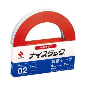 ニチバン ナイスタック　再生紙両面テープ　５ｍｍ×２０ｍ　　２巻入　大巻 NW-5