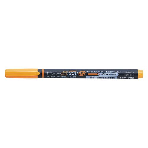 蛍光ペン トンボ鉛筆 蛍光マーカー　蛍コート８０　シングル　橙　太字角芯 WA-SC93