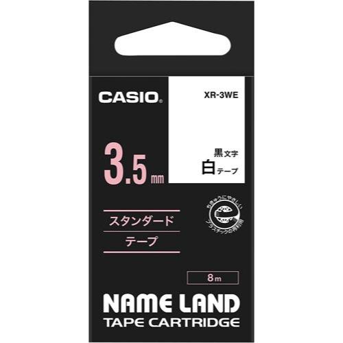 カシオ計算機 ネームランド　テープカートリッジ　スタンダードテープ白に黒文字３．５ｍｍ幅 テプラ X...