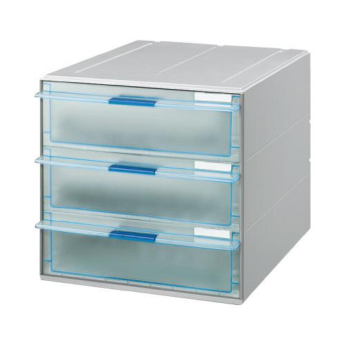 レターケース コクヨ レターケース＜ＵＮＩＦＥＥＬ＞Ａ４タテ　透明引き出しタイプ　深型３段 LC-U...