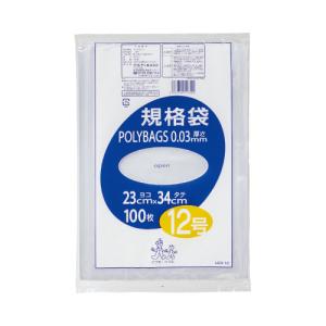 オルディ ポリ規格袋0．03mm 透明 12号 230×340mm 100枚入り L03-12