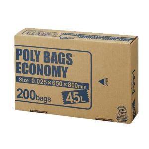 オルディ ポリバッグエコノミー　ＢＯＸ　透明　４５Ｌ　２００枚 PBE-N45-200｜papyruscompany