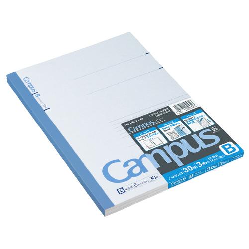 キャンパスノート コクヨ キャンパスノート　Ｂ罫（中横罫）　セミＢ５　罫幅６ｍｍ　３０枚　３冊パック...
