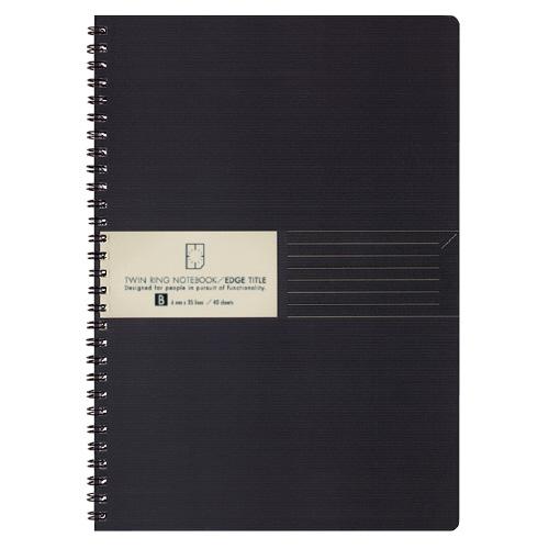 ノート コクヨ ツインリングノート＜エッジタイトル＞　セミＢ５（６号）　罫幅６ｍｍ３５行４０枚 ス-...