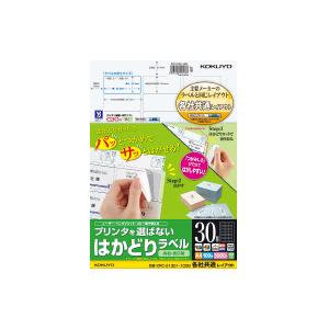 コクヨ プリンタを選ばないはかどりラベル　Ａ４　３０面　１００枚入り KPC-E1301-100N