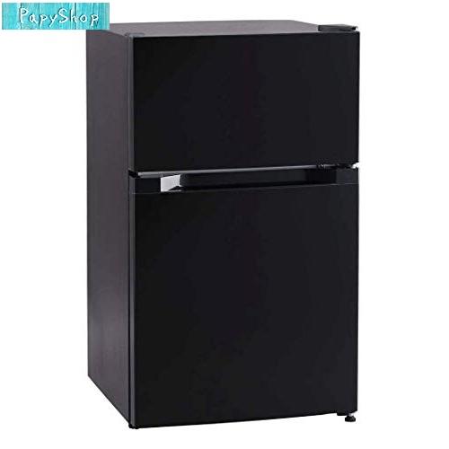 アイリスプラザ 冷蔵庫 87L 小型 家庭用 幅47.5cm 両開き対応 ブラック PRC-B092...