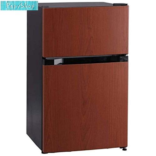 アイリスプラザ 冷蔵庫 87L 小型 家庭用 幅47.5cm 両開き対応 木目調 ダークウッド PR...