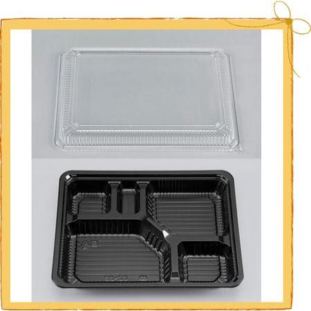 シーピー化成 使い捨て 弁当容器 業務用 新CZ-23BS黒セット (50枚)