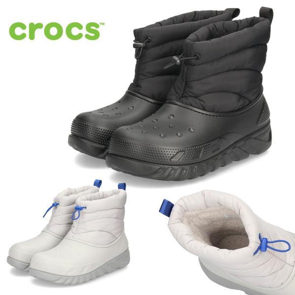 クロックス メンズ 冬 ブーツ crocs デュエット マックス ブーツ 208773 ブラック グ...