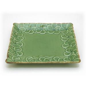 平皿 セット バナナリーフ型 2個1セット グリーン 2色 ジェンガラ