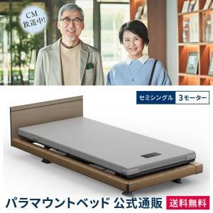 パラマウントベッド 電動ベッド インタイム1000 セミシングル 3モーター ハリウッド スクエア 木目柄 RQ-1332SJ