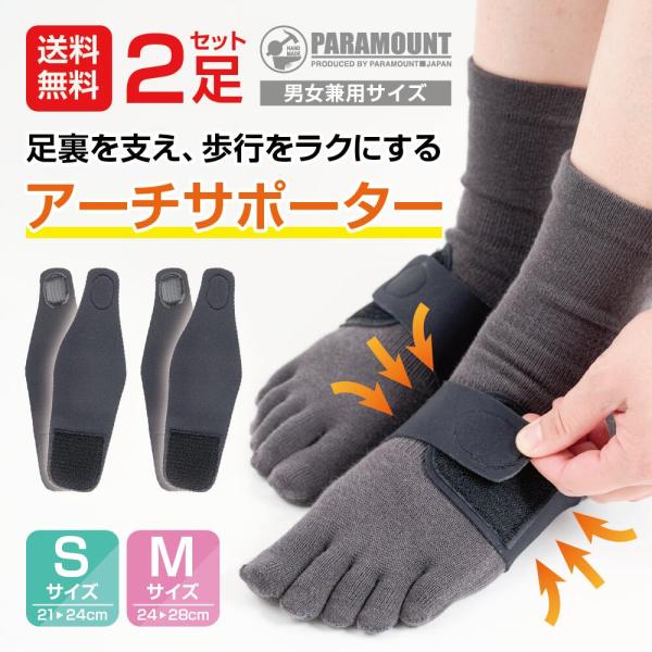 【2足セット・送料無料】色選べる 歩行スムーズ 薄型アーチサポーター 足底筋膜炎 足裏 疲れない 男...