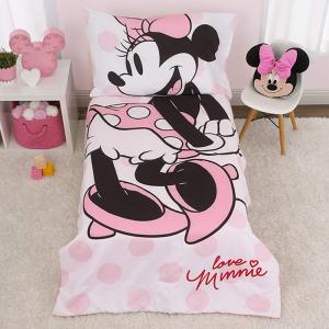 ディズニー ミニーマウス ボディ子供 寝具 4点 セット トドラーベッディング 子ども用 ベッドカバ...