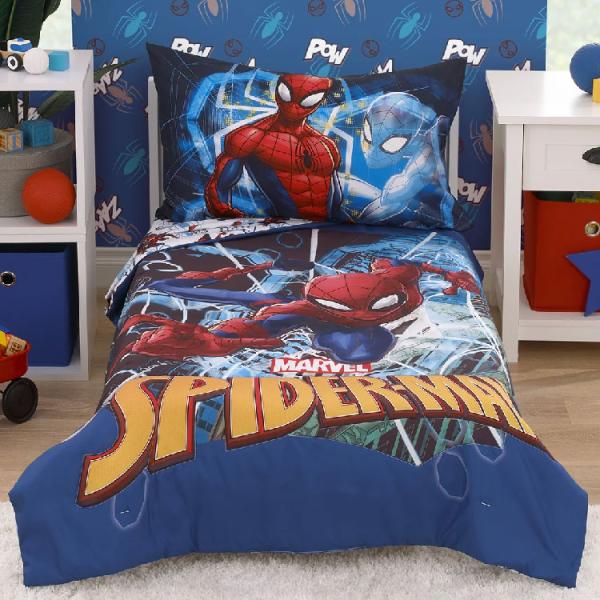 ディズニー マーベル スパイダーマン 子供 寝具 4点 セット 子供用布団 子供用寝具 トドラーベッ...