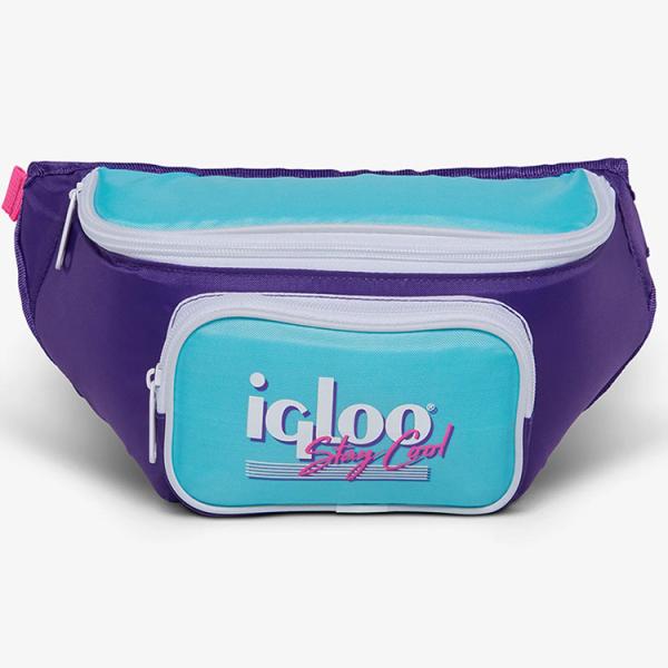 イグルー クーラーバッグ ファニーパック レトロ パープル ウエストポーチ ボディバッグ 3缶 Ig...