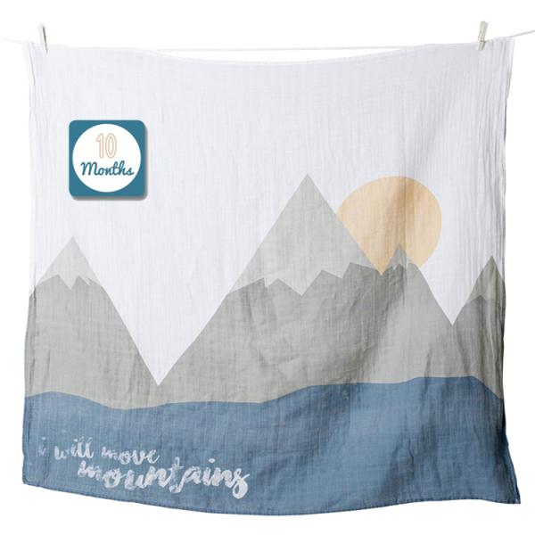 ルルジョ ブランケット カードセット マウンテン マイルストーン付き フォト シーツ 出産祝い 夏 ...