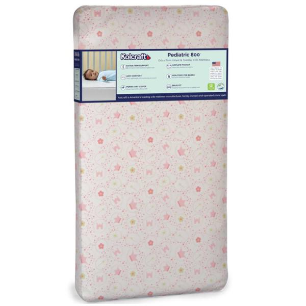 マットレス トドラーサイズ ピンク/クラウン インナースプリング 80コイル キッズ コルクラフト ...