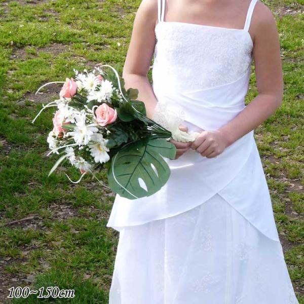 売切価格/ 子供 ドレス 100-140cm ホワイト ピンク クロエ フォーマル ウェア
