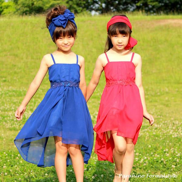 子供 ドレス フォーマル 女の子 100-160cm レッド ブルー ジェニファー