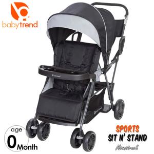 ベビートレンド ニ人乗り ベビーカー シット&スタンド スポーツ グレー ブラック ムーンストラック Stanford Baby Trend /配送区分A