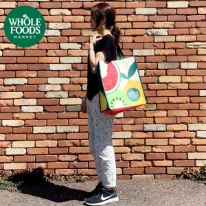 エコバッグ ショッピングバッグ 軽量 トートバッグ ホールフーズ グローサリー フルーツ WHOLE FOODS アメリカ スーパーマーケット