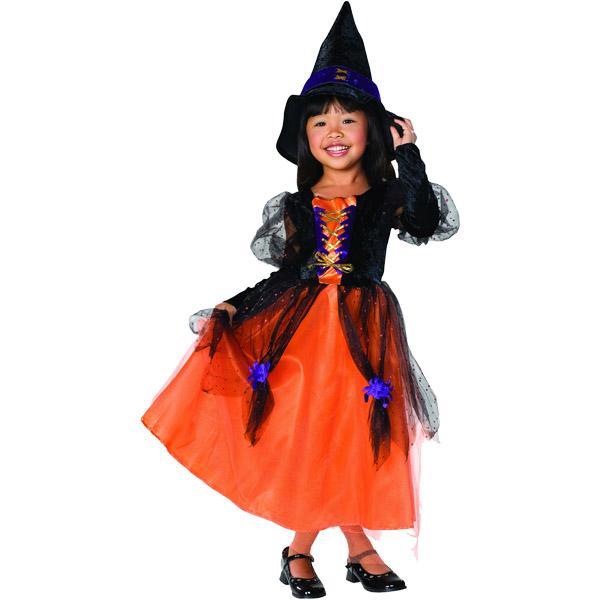 売切価格/ 魔女 ウィッチ キッズ コスチューム 90-150cm 女の子 ハロウィン 仮装 子供 ...