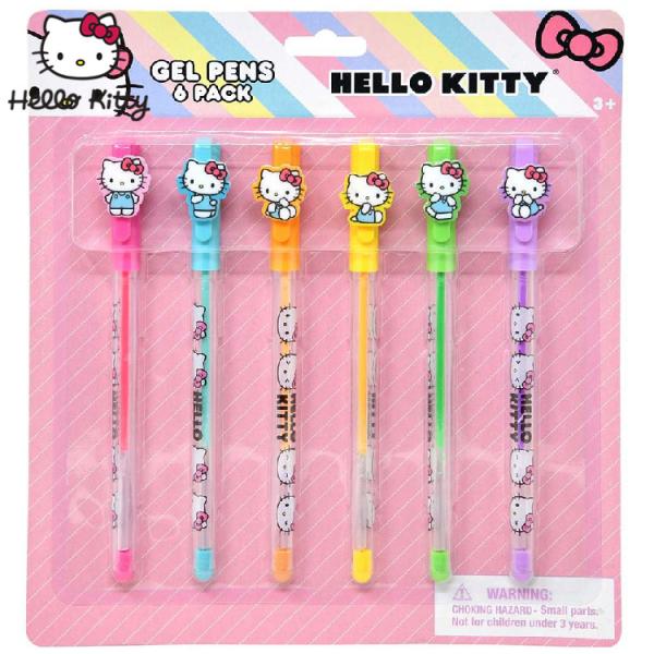 セット割/ ハローキティ 水性 カラー ボールペン 6本 セット ジェル ペン 文具 色ペン GEL...