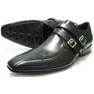 ALFRED JONES 本革　ダブルストラップ ビジネスシューズ（革靴 紳士靴）黒