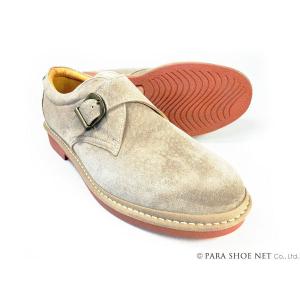 PARASHOE 本革 プレーントゥ ビジネスカジュアルシューズ 厚底白ソール