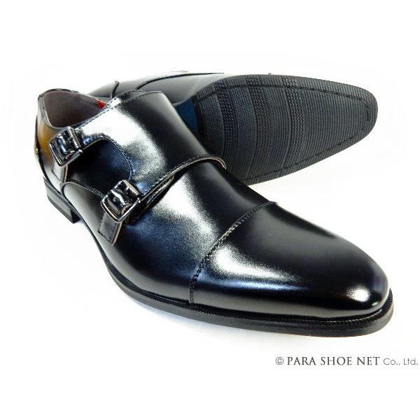 Oxford Field ダブルモンクストラップ ビジネスシューズ アンティーク 黒 3E 28cm...