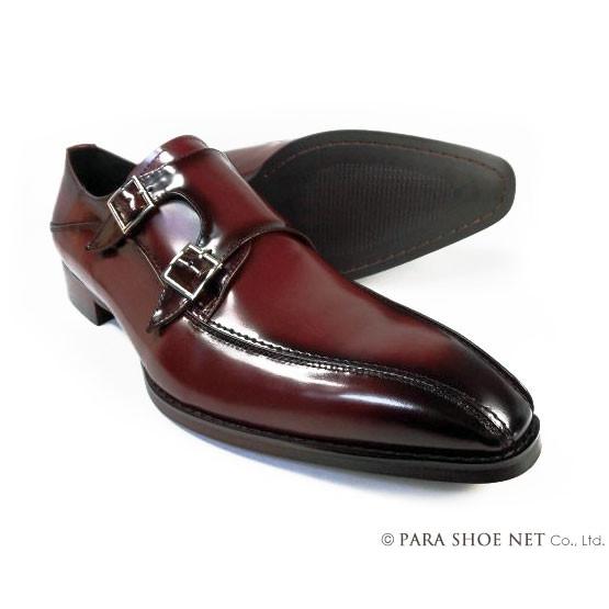 ChristianCarano 本革ダブルモンクストラップビジネスシューズ ワイン3E〜4E 27....