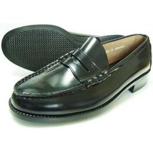 BRAVAS 本革 コインローファー ビジネスシューズ 黒 メンズ（男性用）/革靴 学生靴 通学靴