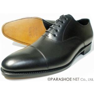 PARASHOE 革底 内羽根ストレートチップ（キャップトゥ）ビジネスシューズ（革靴 紳士靴）黒 2E（EE）22cm〜32cm/グッドイヤーウェルト製法・日本製｜parashoe