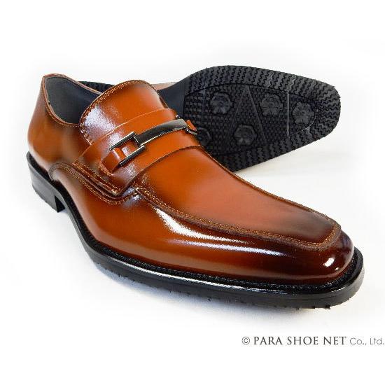 PARASHOE 本革 ビットローファー ビジネスシューズ 茶色 3E（EEE）23cm（23.0c...