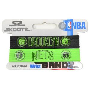 メール便OK NBA(エヌビーエー) NEON BAND 2PACK SKOOTZ ネオングリーンリストバンド（2本組み） ブルックリン・ネッツ｜paraspo