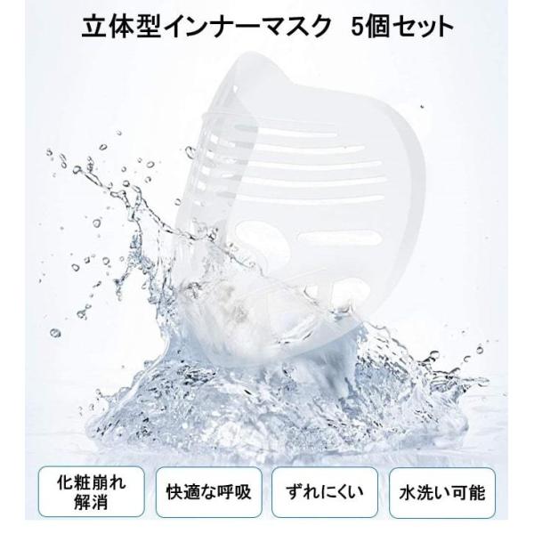 インナーマスク 立体 3D 空間 インナーフレーム 5個セット フィルター 化粧くずれ防止