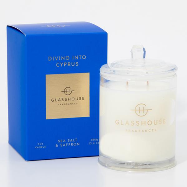 並行輸入品 グラスハウス GLASSHOUSE アロマキャンドル ラージ キプロス 380g ギフト