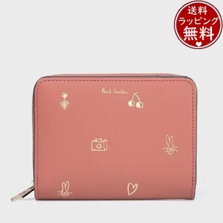◆ポールスミス Paul Smith 折財布 ミックスドゥードゥル 2つ折り財布 ピンク