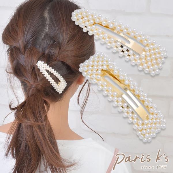 ヘアピン スリーピン パール 大きな ぱっちんピン パッチンピン 大きめ ヘアアクセサリー ヘアアク...