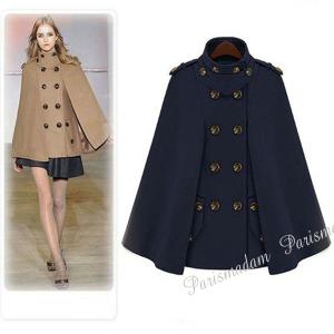 英国製 ウール カシミヤ ケープコート ポンチョ マント ブラック S746b 英国製 ウール カシミヤ ケープコート ポンチョ マント ブラック