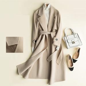 上品ロングコート フード付き ウール リバーコート ダブルフェイス