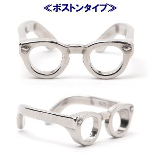 メガネ型 シルバーリング（指輪）ボストンタイプ 日本製｜parismiki