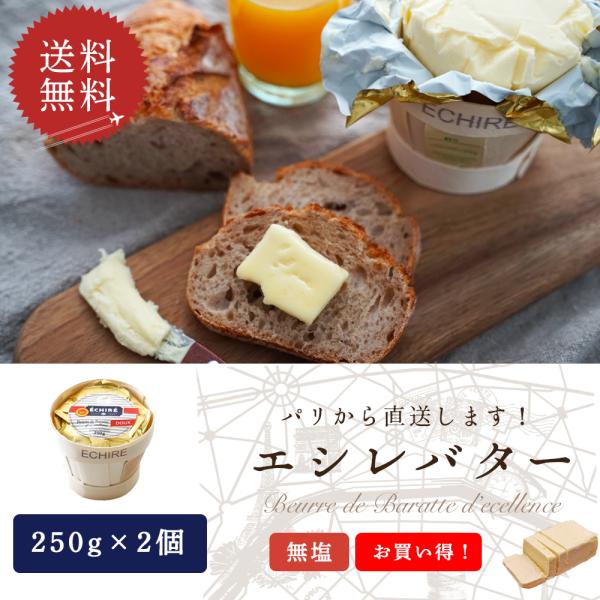 送料無料 エシレ 無塩 250g 2個セット まとめ買い バター 発酵バター フランス産 AOP 高...
