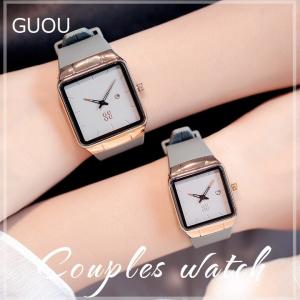 GUOU 腕時計 時計 レディース 女性用 ウォッチ セレブ 人気 アクセサリー ラッピング無料 かわいい ゴールド ブレスレット シンプル正方形 8161