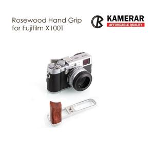 KAMERAR ローズウッド ハンドグリップ FOR FUJIFILM X100T カメラスタンド　金属木製 L型垂直 ブラック 黒 シルバー 銀色｜parisrose